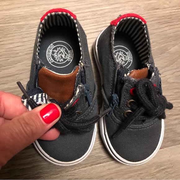 Poll Parrot Ahoy Toddler Aloha Nautical Theme Canvas Shoes Lace & Zip Navy sz 4M - Picture 14 of 16